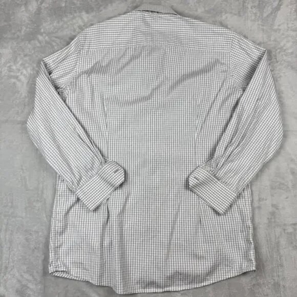 Eton Contemporary Fit Check Dress Shirt Gray White Men Size 41/16 Luxury Cotton - Picture 3 of 9